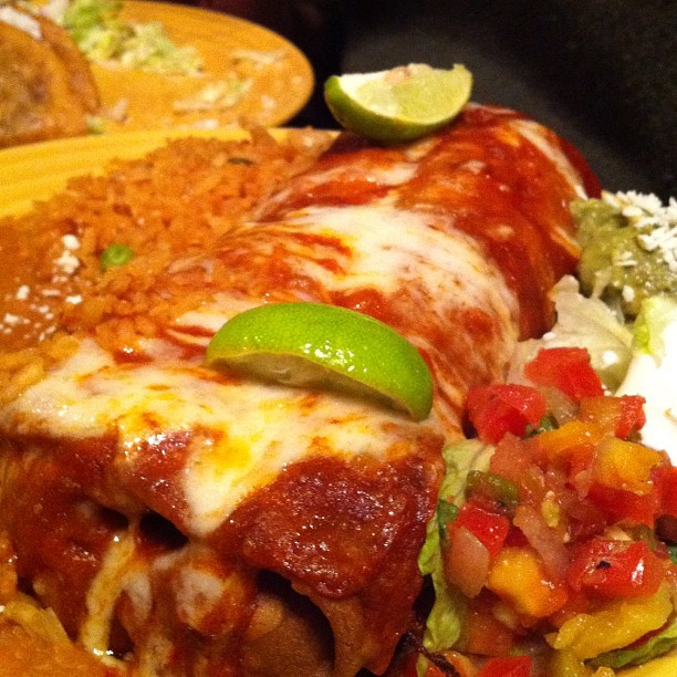 A chimichanga plate at El Charro Café in Tucson